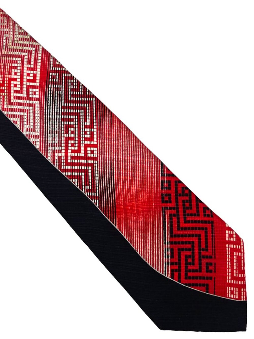 Steven Land Black Red White Geometric Handmade Silk Tie Necktie 4x 62 Extra Long